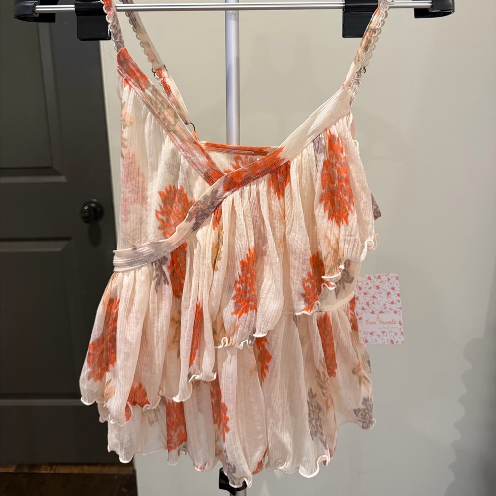 Free People Floral Ruffle Tiered Cami Top NWT | Size M